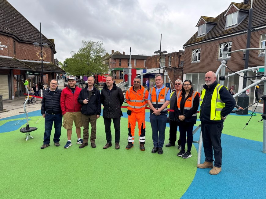 Councillor John Savage officially opened the new Bitterne Precinct Park