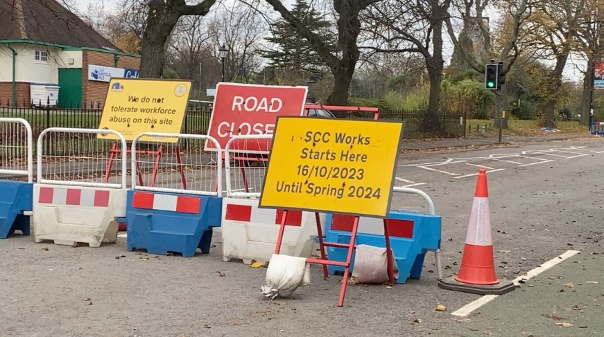 Road closure on East Park Terrace