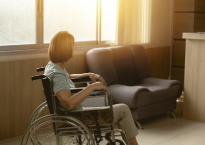 Woman in wheelchair