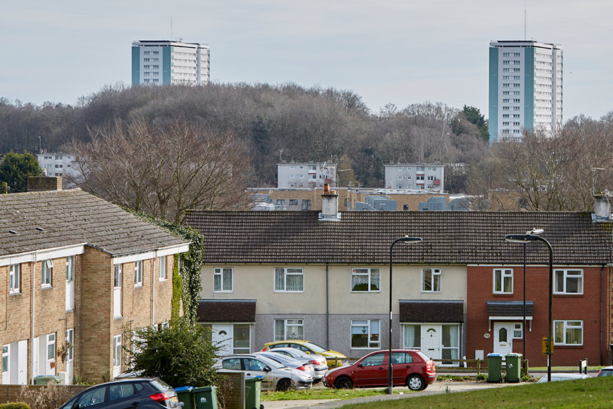 Low rise and high rise council housing