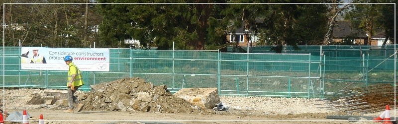 Trees around a construction site