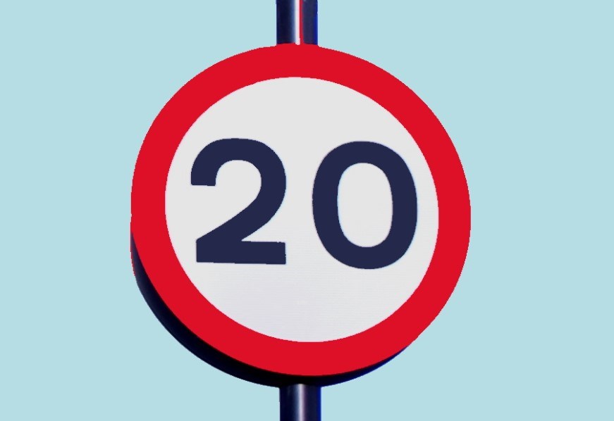 20mph sign