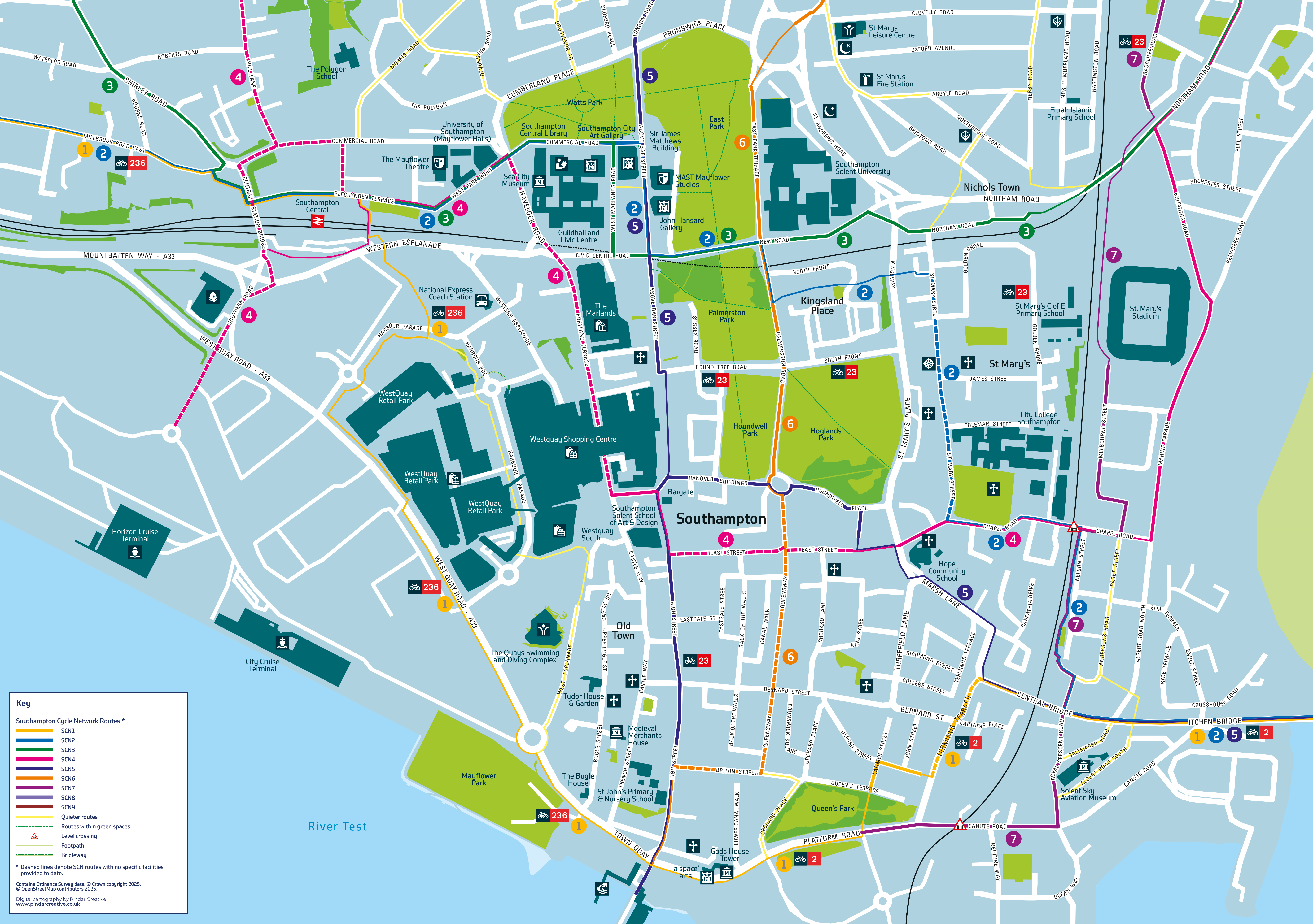 Southampton Cycle Path Map 1