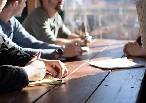 People meeting over table