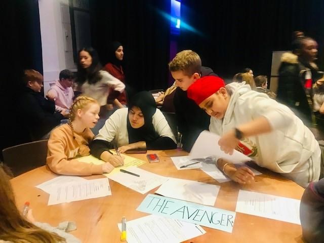 Children working together at a table