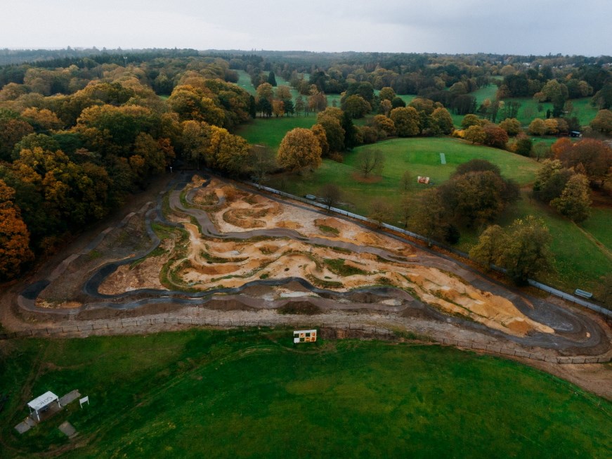 Aerial view of bike park