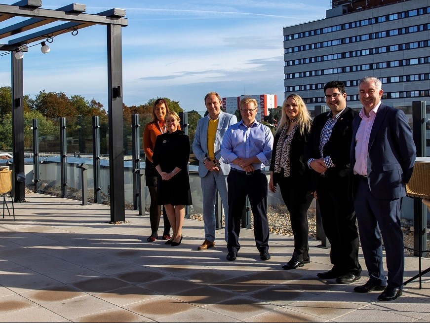 Southampton City Councillor on the roof of Gatehouse Apartments in East Street, Southampton