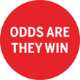 Red circle with Odds are they win