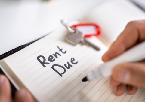 Rent due written on a page