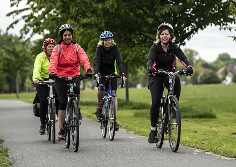 A group of cyclists