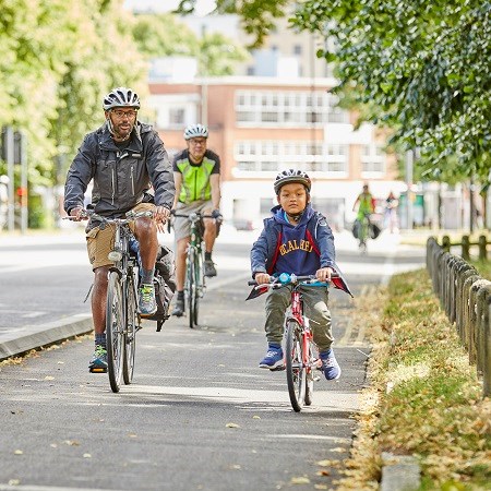 Inner Avenue father and son on bikes