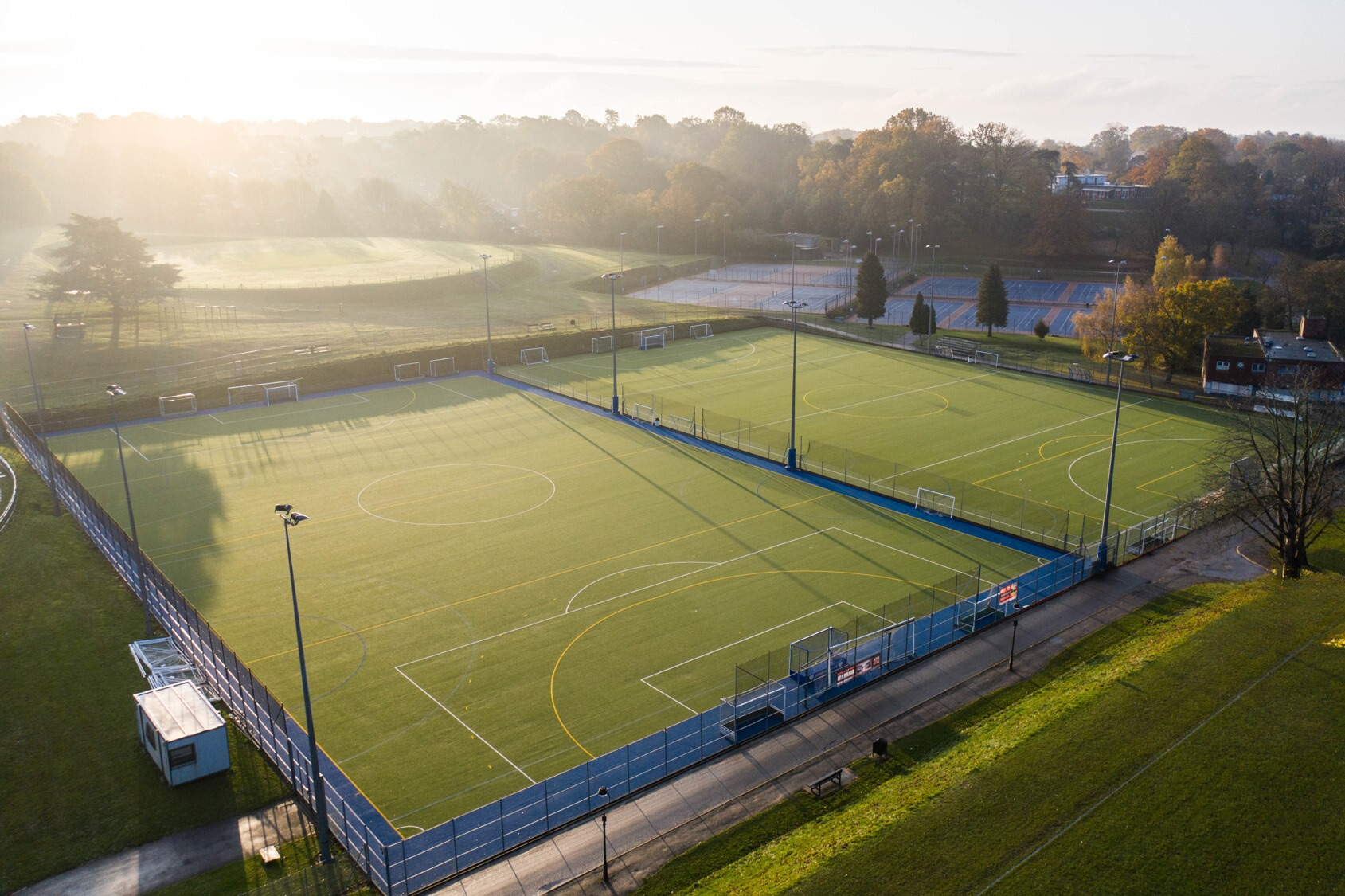 Drone shots football pitches