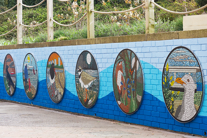 Mosaic art installation outside Copenhagen Towers