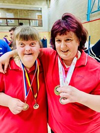 Emma and Lynsey with their medals