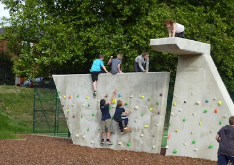 Rock wall in a park
