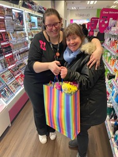 Lindsey with Superdrug manager Emma