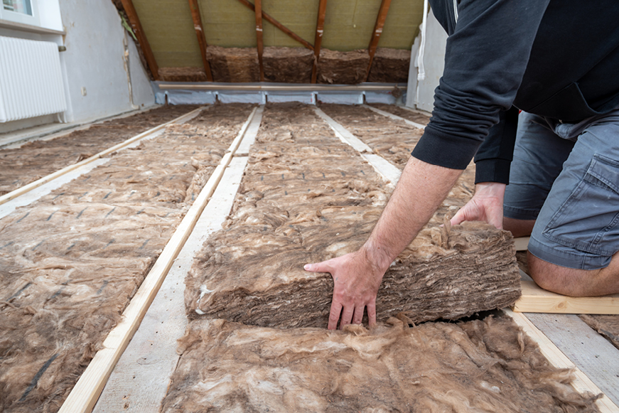 Fitting loft or attic insulation