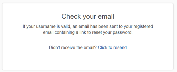 Screen telling you to check your email