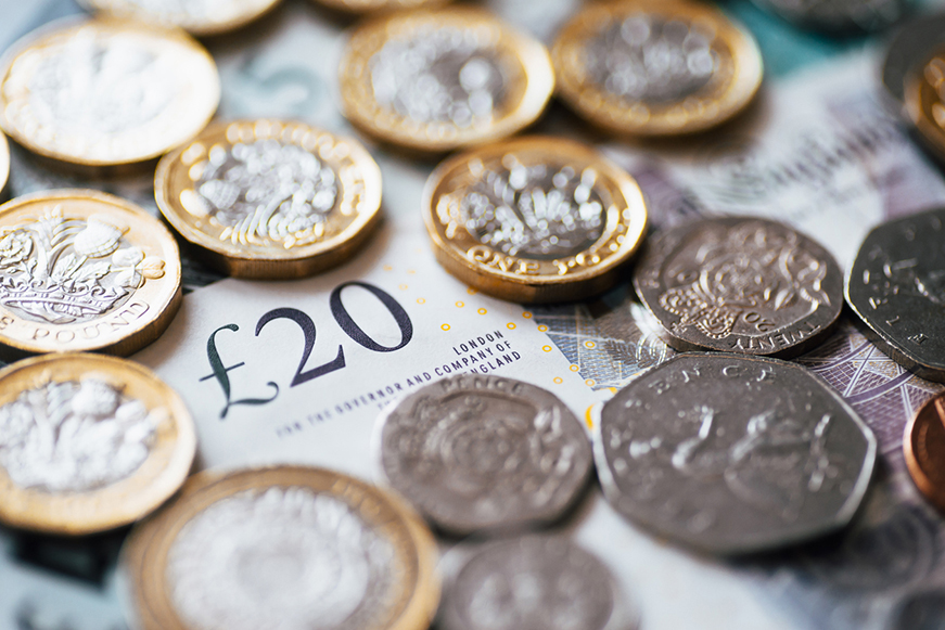 £20 Note Covered In Coins