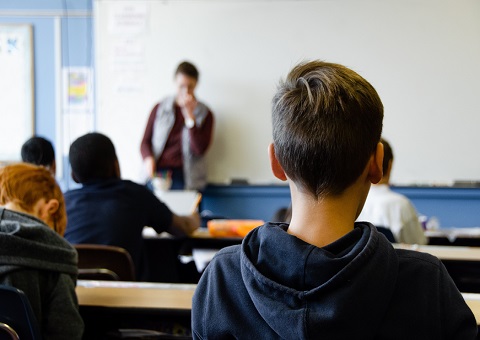 Kids sitting in a classroom