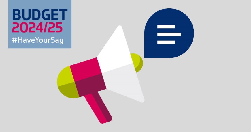 Megaphone icon - Budget 2024/25 #HaveYourSay