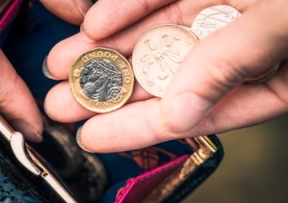 Coins and a purse