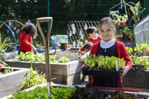 Some children gardening