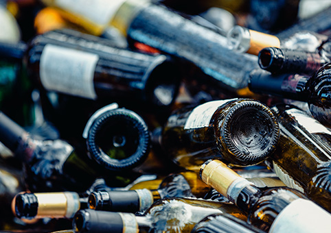 Pile of empty bottles