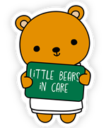 Little bears in care cartoon icon
