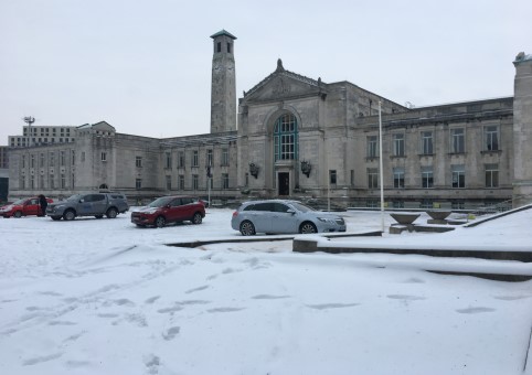 Civic Centre in snow