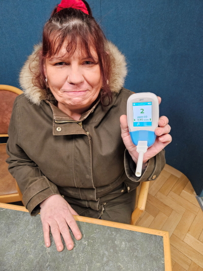Woman who has given up smoking