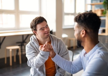 Advocate with disabled man