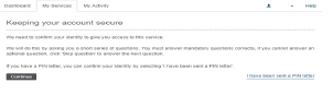 Council Tax Registration - security questions