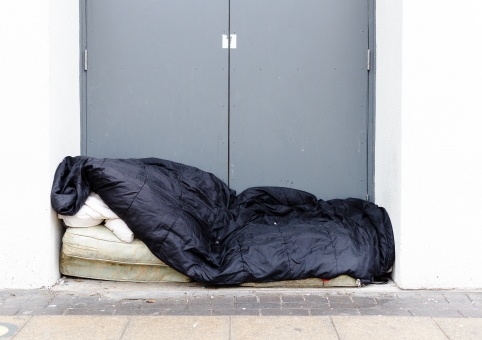 Sleeping bad in a doorway