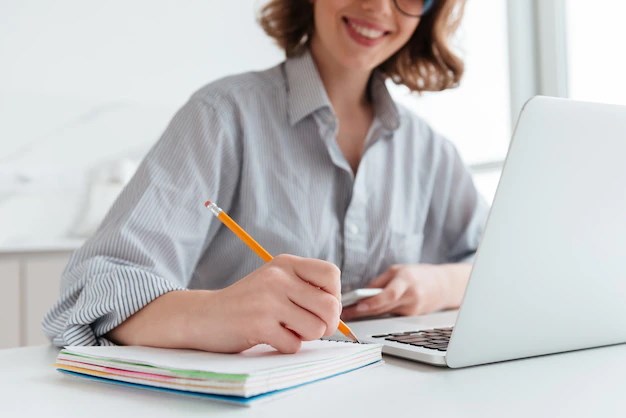 Person researching on a computer