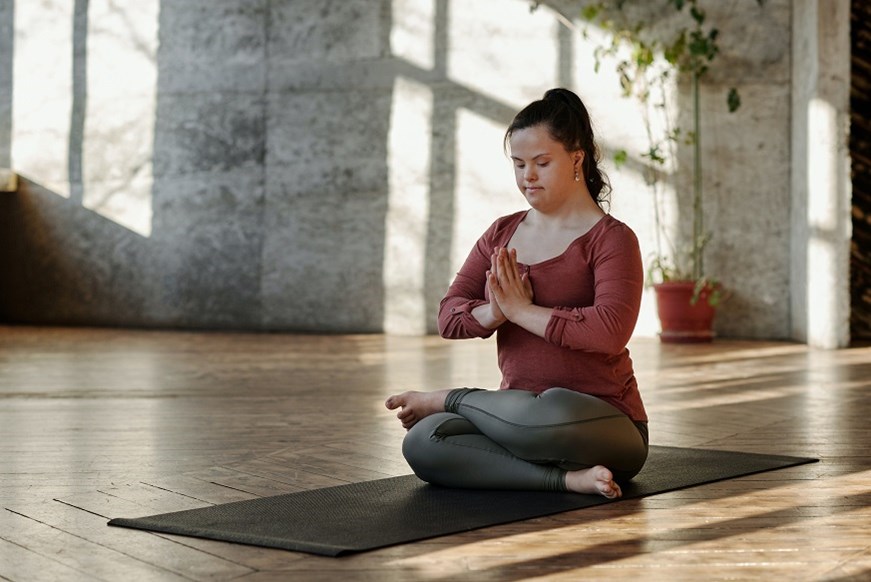 Young person doing yoga